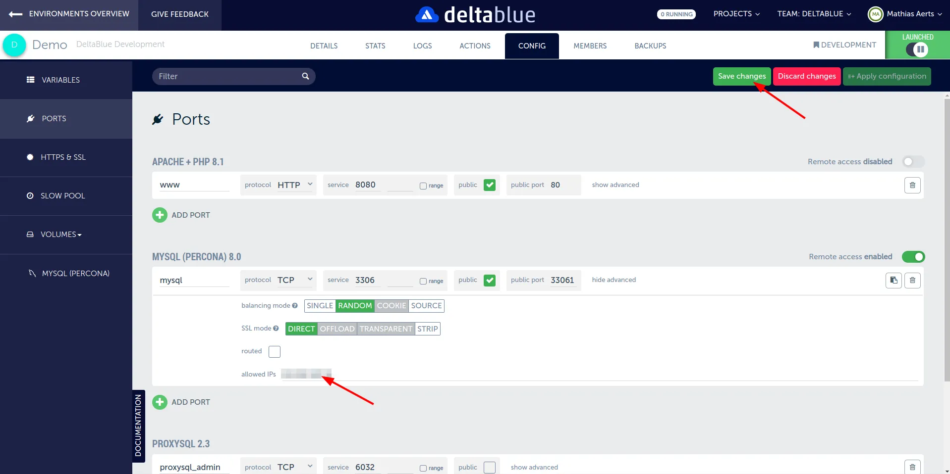 Configure IP whitelist