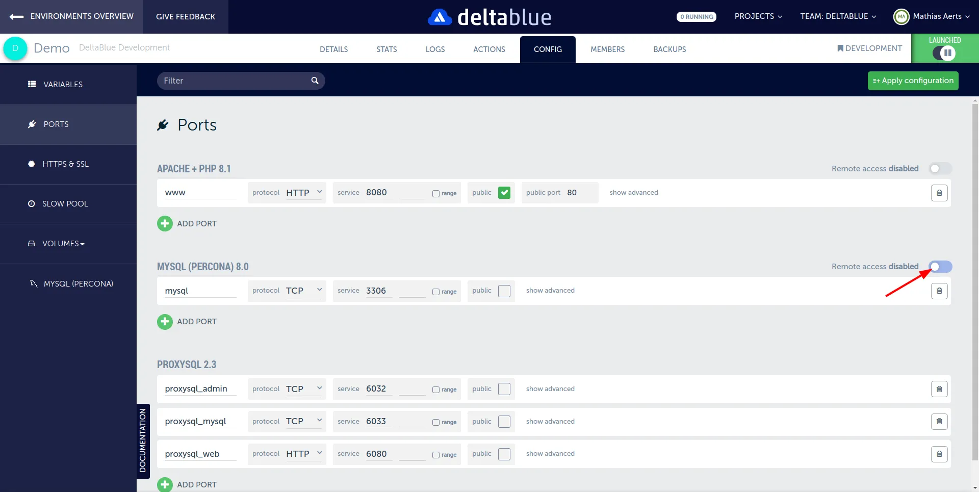 Enable remote access