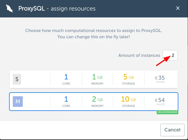 Set ProxySQL sizing